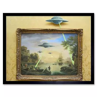 Banksy Ufo Graffiti Street Art 12X16 Inch Framed Art Print • $34.99