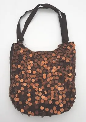 Old Navy Mini Purse Bag Handbag Copper Sequins Top Handle Straps  • $10.79