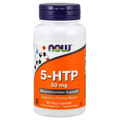 NOW Foods 5-HTP 50 Mg 90 Veg Capsules - Neurotransmitter & Mood Support • $9.99