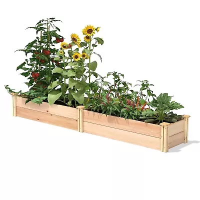 16 In X 96 In FarmHome Narrow Cedar Wood Raised Garden Bed - Made In USA • $247.16