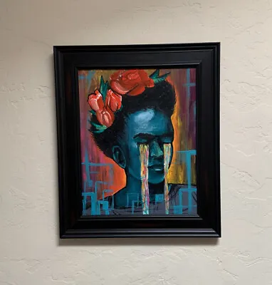 Oil Painting Frida Kahlo Portrait Unknown Artist Mexican Woman Original Signed • $300