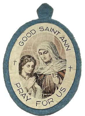 Vintage Catholic Good Saint Ann  Felt Scapular • $8.99