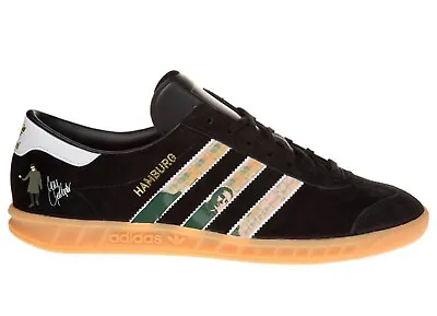 Liam Gallagher Why Me Why Not Custom Black Adidas Hamburg Trainers Sizes 6 To 11 • £155