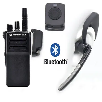 Bluetooth Wireless Adaptor +PTT Headset FOR MOTOROLA P8668i GP338D GP328D+ P8200 • $68.99