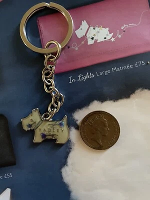 £9 • Buy Radley Metal Floral Dog Tag / Bag Charm / Key Ring.