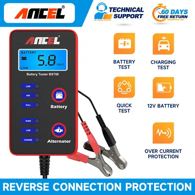 ANCEL BST60 Car Auto Battery Tester 12V Voltage Analyzer Alternator Test Tool • $17.79