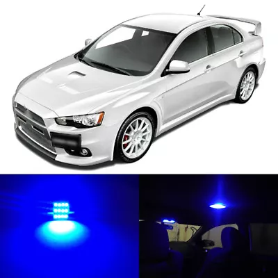 6 X Blue LED Interior Bulbs Light Package For 2008-2015 Mitsubishi Lancer EVO X • $21.89