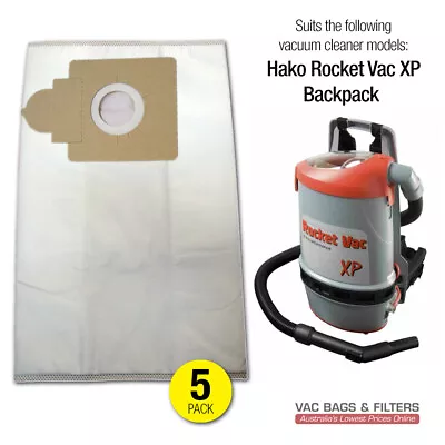 Hako Rocket Vac XP Backpack Synthetic Vacuum Cleaner Bags (5-pack) • $22.95