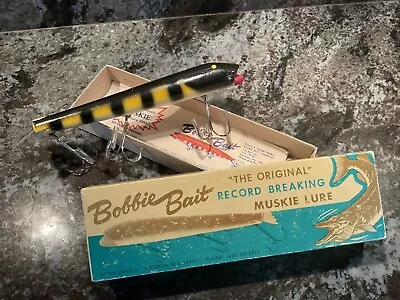 Vintage Bobbie Bait Minnow Fishing Lure Antique Wisconsin Tackle Box Musky Pike  • $55
