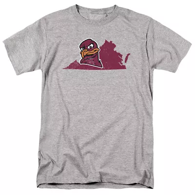 Virginia Tech Adult T-Shirt State Shape Athletic Heather S-5XL • $23.99