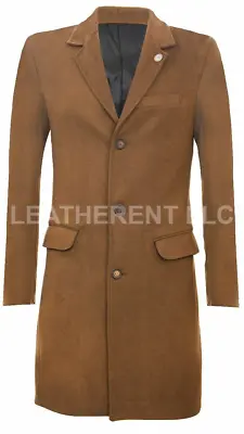 Mens Full Length Casual Trench Coat Wool Halloween Long Overcoat • $143.98