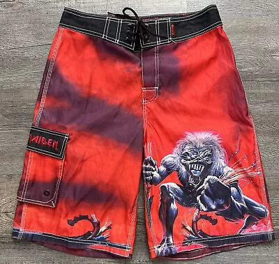 Vintage Iron Maiden Dragonfly Bathing Suit Board Shorts Swim Trunks Eddie • $125