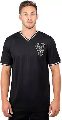 Ultra Game NBA Milwaukee Bucks Mens Jersey V-Neck Mesh Short Sleeve Tee Shirt • $37.19