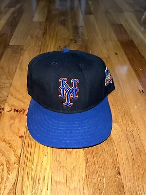 NEW YORK METS 2000 MLB WORLD SERIES Patch New Era Fitted Hat Cap 7 1/4 Black • $129.99