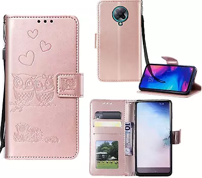 Poco F2 Pro Wallet Case Embossed Twin Owl • $7.50