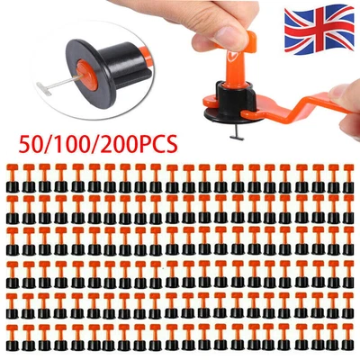£3.79 • Buy 50/200pcs Tile Leveling System Kit Reusable Tile Spacer Wall Floor Clips Tool UK