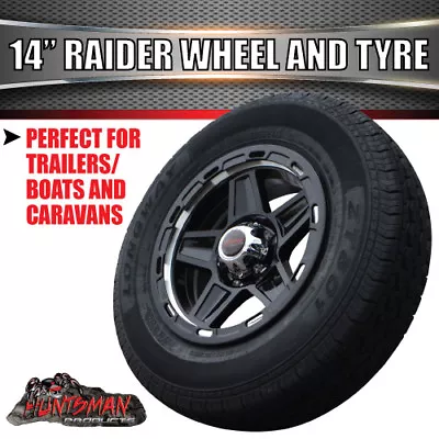 14  & 195R14C Caravan Boat Trailer Ford Pattern Raider Alloy Mag Wheel & Tyre • $234