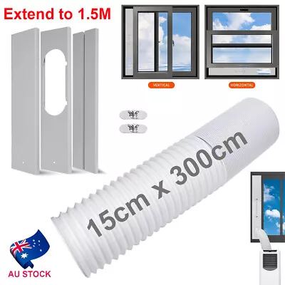 AU Portable Air Conditioner Window Slide Kit Seal Plate & 15cm Exhaust Hose Duct • $41.29