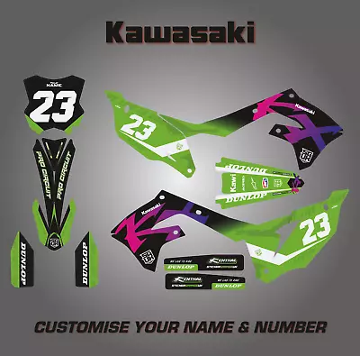 Kawasaki 250 KXF 2021 2022 2023 Full MX Graphics Sticker Kit Retro • £115.45