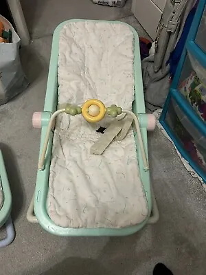 Mothercare Vintage Baby Rocker/ Fixed Chair  1980s Approx 1986 Mint Green Abc • £20