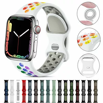 $8.99 • Buy Durable Soft Silicone Sport Band For Apple Watch Series 6 5 4 3 2 SE 38/40/42MM