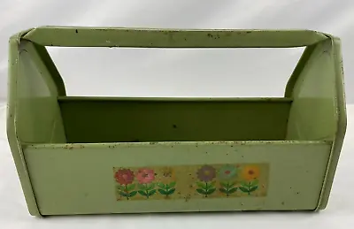 Vintage Metal Garden Toolbox Tote Caddy Planter Farmhouse Decor 14  • $19.99