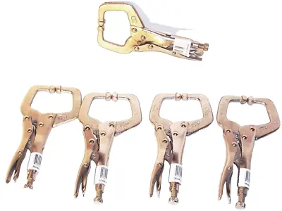 6  Locking C Clamp With Regular Tip | Welding Locking Pliers Clamp Tools 5 Pcs • $26.99