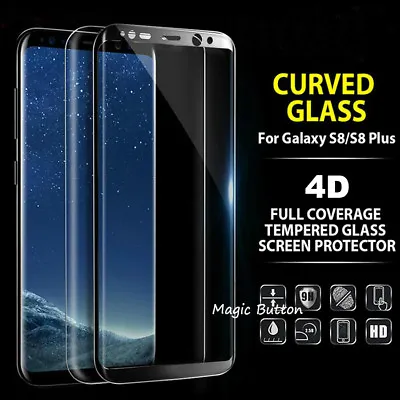 For Galaxy S8 S8+ Plus 4D Tempered Glass Full Cover Screen Protector • $7.29