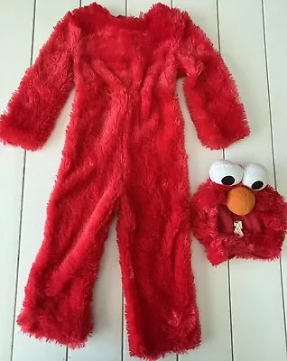 Sesame Street ELMO Costume Sz 3T 4T Red Furry Monster Halloween • $24.49