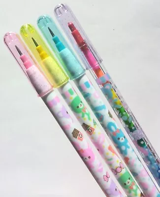 Japanese Kawaii *Pop-A-Point* Pencil Set. HB Lead Pencils With Colouring Pencil • £4.50