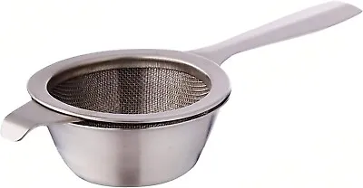 Acence Stainless Steel Tea Strainer Fine Mesh Loose Leaf Tea Infuser With Cup • £4.99