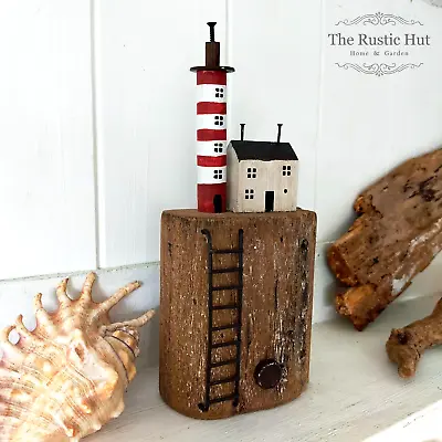 Lighthouse On Cliff Nautical Seaside Ornament Decoration Shoeless Joe • £10.95