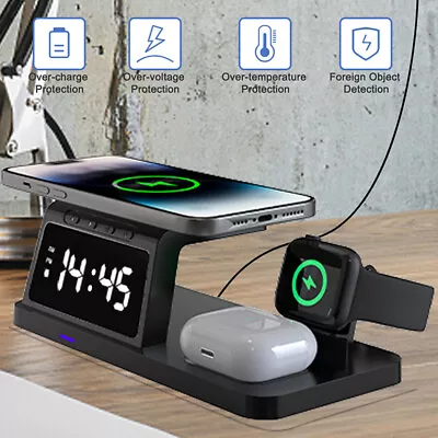 4in1 Fast Wireless Charger Station Dock For Apple Watch IPhone 15 14 13 Pro 12 X • $21.49