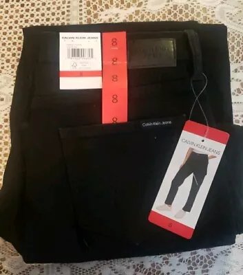 Calvin Klein Womens Straight Leg High Rise Jeans Size 8 - Jet Black NEW WITH TAG • $18.50