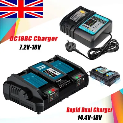 Twin Port Rapid Dual Charger / DC18RC Charger For Makita 14.4V-18V LXT Battery • £21.99