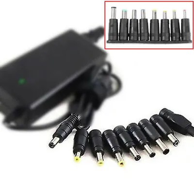 Universal 8 In 1 Laptop Power Supply Adapter AC DC Power Charger Tips 3V-12V UK • £1.75