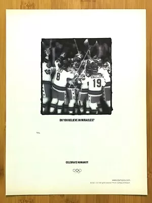 2001 Olympics Miracle On Ice Vintage Print Ad/Poster Official NHL Promo Art Rare • $14.99