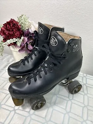 Vintage Lenexa Supreme RC Sports Black Leather Roller Skates Men’s Size US 9 M • $39