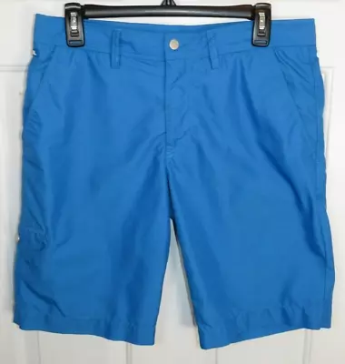 J.Lindeberg Mens Sz 32 Blue Performance Golf Shorts 11  Inseam Flat Front Cargo • $23.90