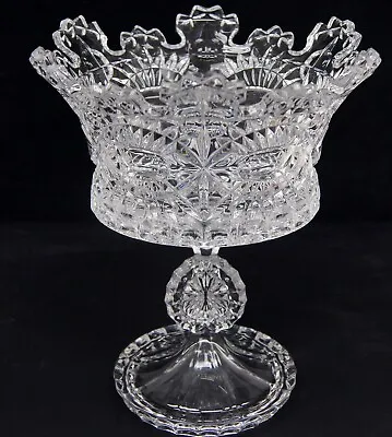 SHANNON LEAD CRYSTAL Crown Compote Pedestal Bowl 10.5  VINTAGE • $68.40