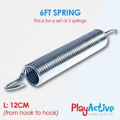 Trampoline Springs 12cm - 18cm Replacement Heavy Duty Galvanized Set Of 5 • £9.99