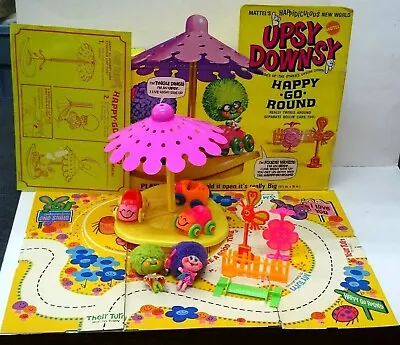 RARE Mattel 1969 Upsy Downsy Happy Go Round Playset W/Accessories + Box-Dolls • $214.99