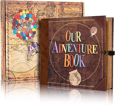 Our Adventure Book Retro Scrapbook Photo Album Movie Up Travel Scrap Book • £22.99