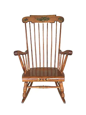 S. Bent Brothers Hitchcock Style Paint Decorated Maple Rocking Chair • $445