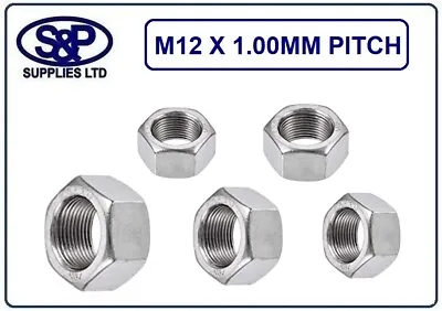 M12 X 1.00mm Fine Ptich Hex Full Nut A2 Stainless Steel / M12 X 1.0p St/steel • £3.41