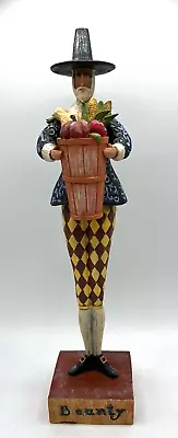 Jim Shore 13  Bounty Figurine Thanksgiving 2004 Male Pilgrim W/ Basket 117657T • $24.99