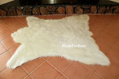 $109 • Buy 4' X 5' Off White Polar Bear Faux Fur New Bearskin Accent Rug Suede (no Head)