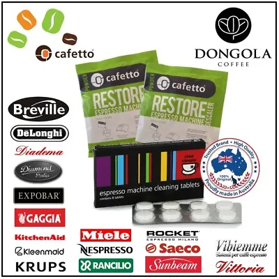 $18.95 • Buy SUNBEAM Espresso Coffee Machine Cleaning Tablets + Organic Descaler Cino Cleano