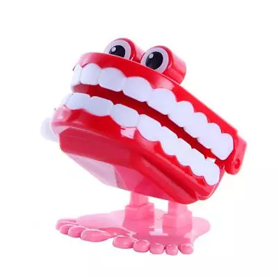 Wind Up Clockwork Toy Chattering Funny Walking Teeth Mechanical Toys (Red) • $10.88