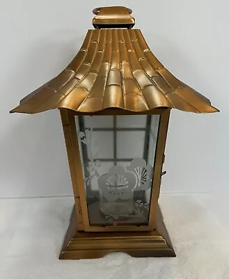 Partylite Asian Persuasion Copper Pagoda Lantern Hurricane Candle Holder P8807 • $35.99
